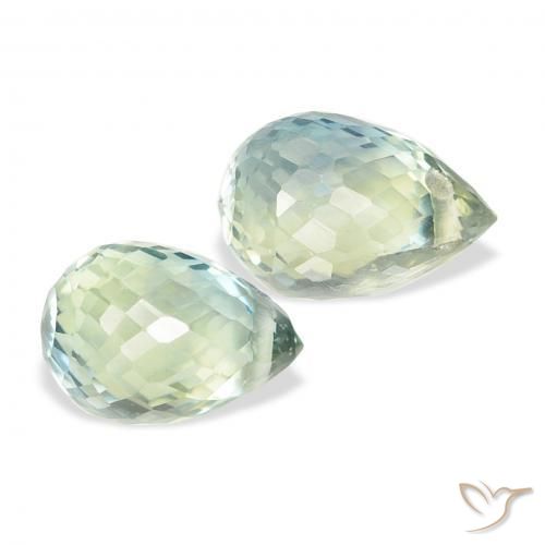 1.91 ctw Green Sapphire Stones, Natural Sapphire in Briolette with Hole Shape for Sale