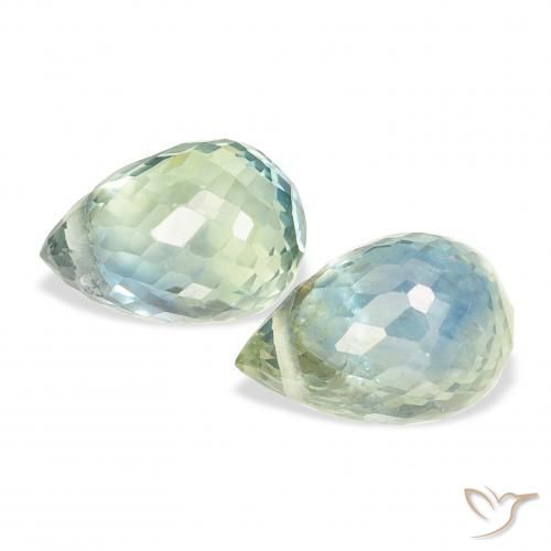 Sapphire Gemstones in 6.1 x 4.2 mm Size for Sale, Sapphire Stones in Light Sage Green Color
