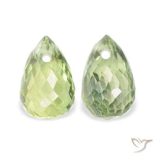 0.89ctw Natural Light Lime Green Sapphire, Briolette, VS