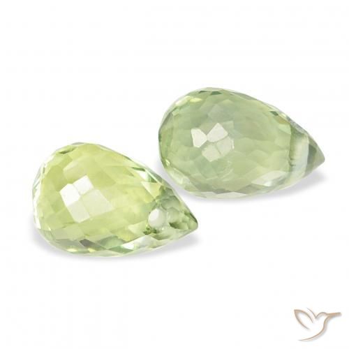 0.89 ctw Green Sapphire Stones, Natural Sapphire in Briolette with Hole Shape for Sale