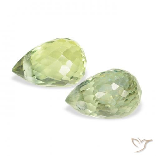 Sapphire Gemstones in 4.9 x 3.2 mm Size for Sale, Sapphire Stones in Light Lime Green Color