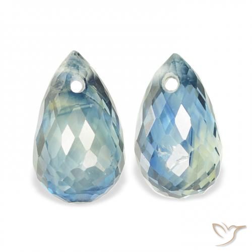 1.71ctw Natural Teal Sapphire, Briolette, VS