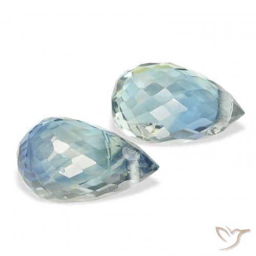 1.71 ctw Blue Sapphire Stones, Natural Sapphire in Briolette with Hole Shape for Sale