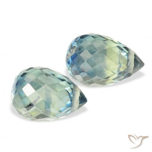 1.93 ctw Blue Sapphire Stones, Natural Sapphire in Briolette with Hole Shape for Sale