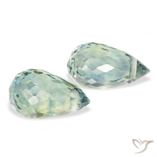 1.01 ctw Blue Sapphire Stones, Natural Sapphire in Briolette with Hole Shape for Sale