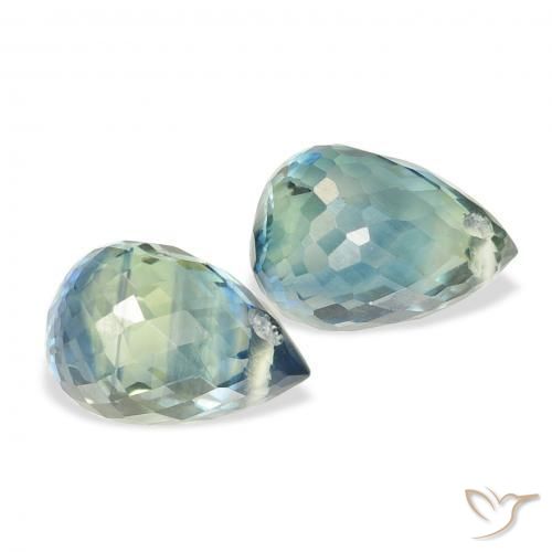 1.77 ctw Blue Sapphire Stones, Natural Sapphire in Briolette with Hole Shape for Sale