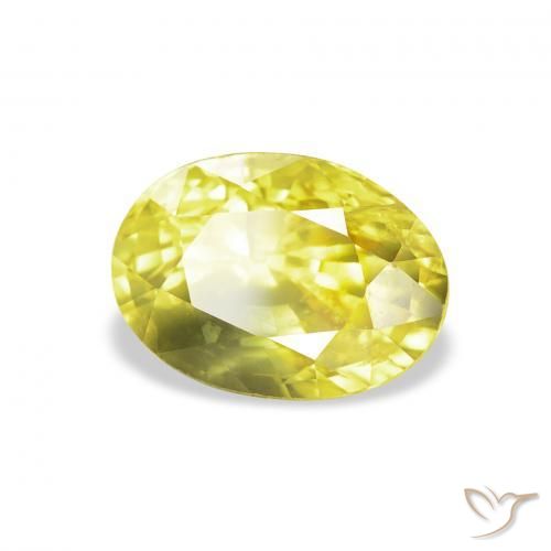 2.99 ct Yellow Sapphire Stone, Natural Sapphire in Oval Facet Shape for Sale