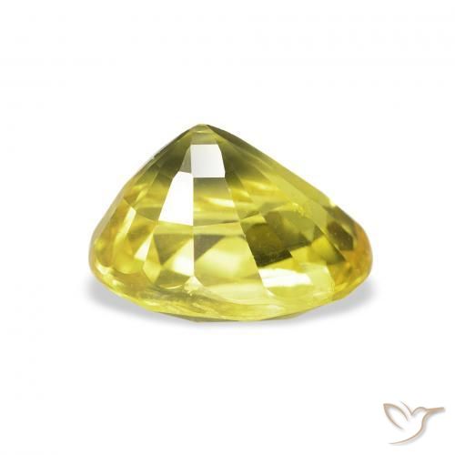 Sapphire Gemstone in 9.1 x 6.5 mm Size for Sale, Sapphire Stone in Medium Yellow Color