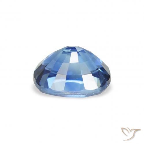 Sapphire Gemstone in 7.1 x 5.6 mm Size for Sale, Sapphire Stone in Medium Dark Blue Color