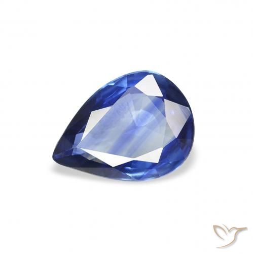 0.80 ct Blue Sapphire Gemstone, Sapphire Gem in Pear Facet Shape for Sale.