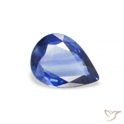 0.80 ct Blue Sapphire Stone, Natural Sapphire in Pear Facet Shape for Sale