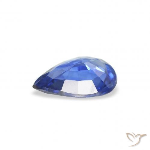 Sapphire Gemstone in 7.6 x 5.6 mm Size for Sale, Sapphire Stone in Medium Dark Blue Color