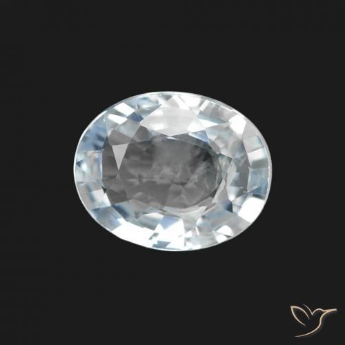 1.93 ct White Sapphire Stone, Natural Sapphire in Oval Facet Shape for Sale