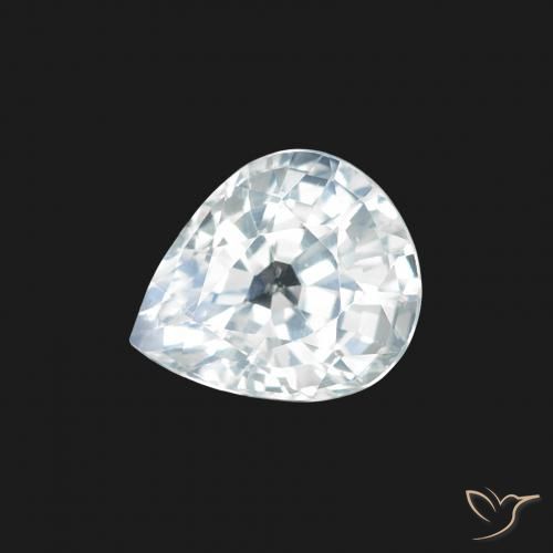 1.34ct Natural Bluish White Sapphire, Pear Shape, VS