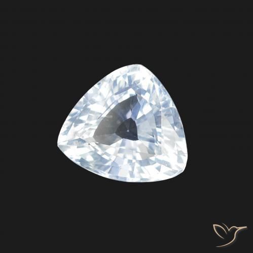 1.25 ct White Sapphire Stone, Natural Sapphire in Trillion Facet Shape for Sale