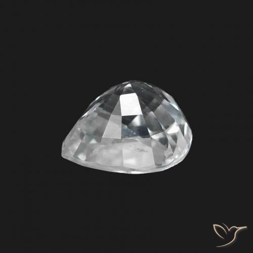 Sapphire Gemstone in 7.1 x 6 mm Size for Sale, Sapphire Stone in Bluish White Color