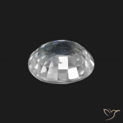 Sapphire Gemstone in 7.4 x 6.7 mm Size for Sale, Sapphire Stone in Bluish White Color