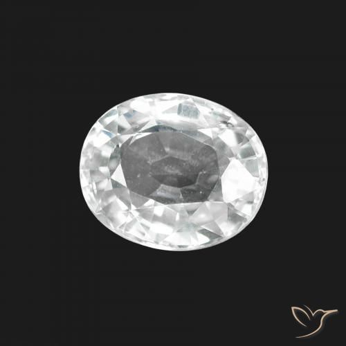 1.68 ct White Sapphire Stone, Natural Sapphire in Oval Facet Shape for Sale