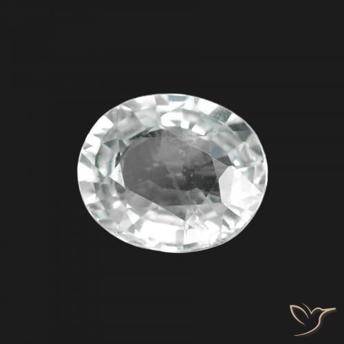1.60 ct White Sapphire Stone, Natural Sapphire in Oval Facet Shape for Sale