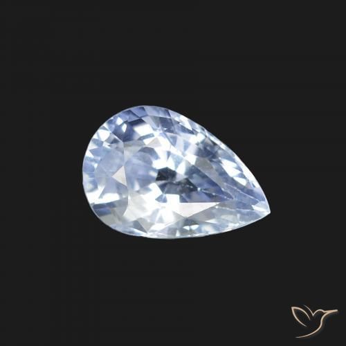 1.29 ct White Sapphire Stone, Natural Sapphire in Pear Facet Shape for Sale