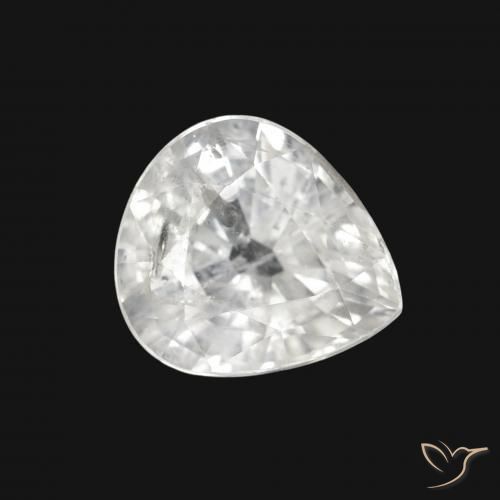 2.63 ct White Sapphire Stone, Natural Sapphire in Pear Facet Shape for Sale