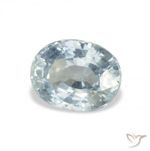 2.59 ct White Sapphire Stone, Natural Sapphire in Oval Facet Shape for Sale