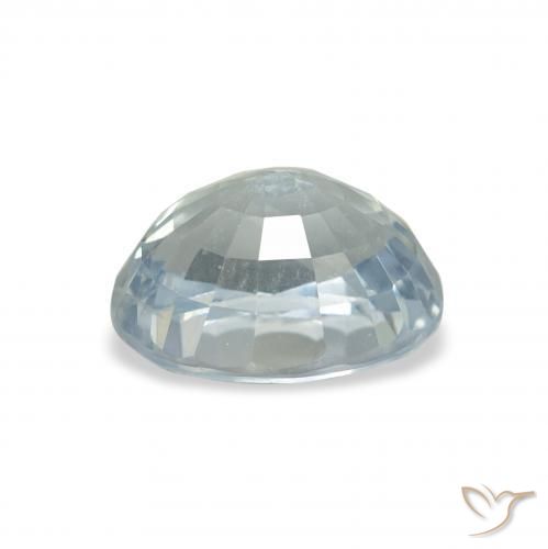 Sapphire Gemstone in 8.5 x 6.6 mm Size for Sale, Sapphire Stone in Bluish White Color