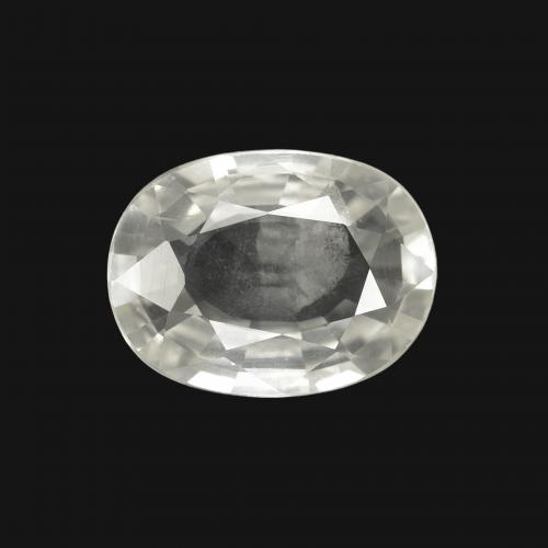 2.28 ct White Sapphire Gemstone, Sapphire Gem in Oval Facet Shape for Sale.