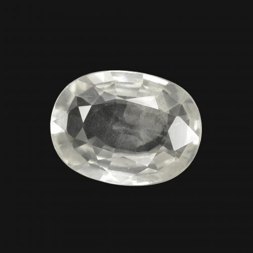 2.28 ct White Sapphire Stone, Natural Sapphire in Oval Facet Shape for Sale