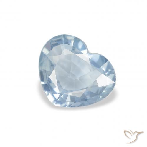 1.03ct Natural Light Aqua Blue Sapphire, Heart, VS