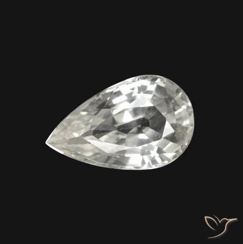 1.32ct Natural White Sapphire, Pear Shape, VVS-VS