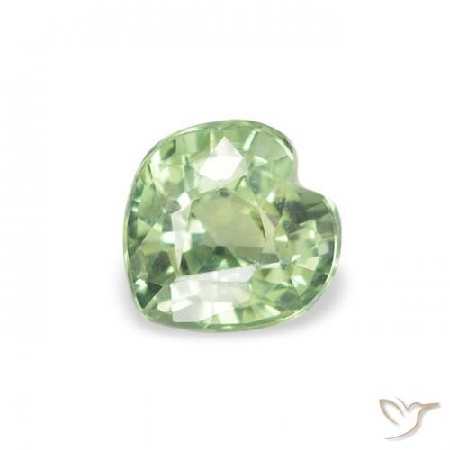 0.69ct Natural Light Forest Green Sapphire, Heart, VS, Photo A