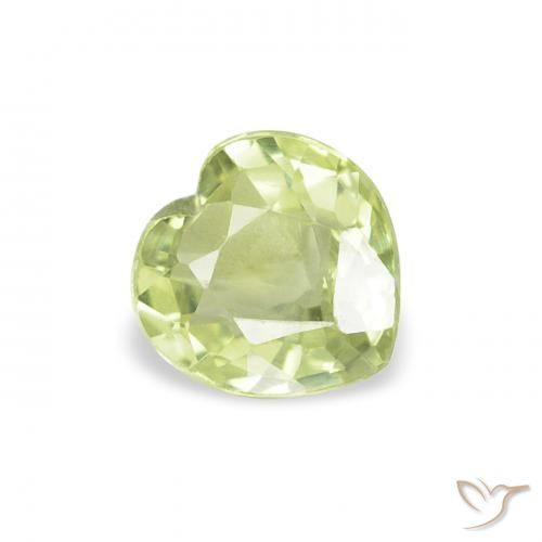 0.66 ct Green Sapphire Stone, Natural Sapphire in Heart Facet Shape for Sale