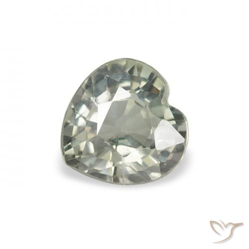 0.77ct Natural Greenish Grey Sapphire, Heart, VS