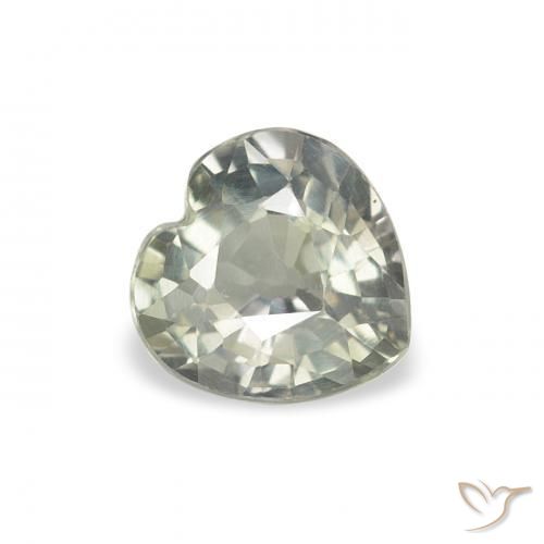 0.77 ct Green Sapphire Stone, Natural Sapphire in Heart Facet Shape for Sale