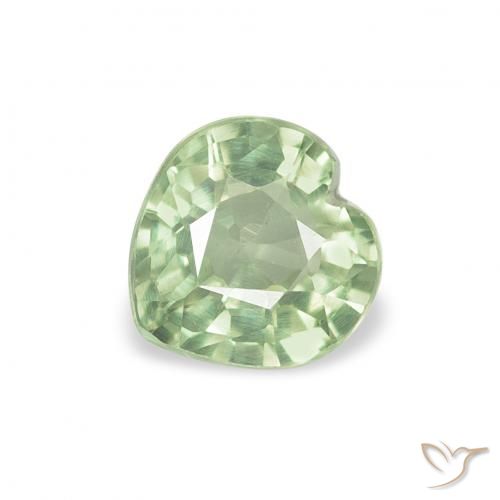 0.71ct Natural Light Green Sapphire, Heart, VVS-VS