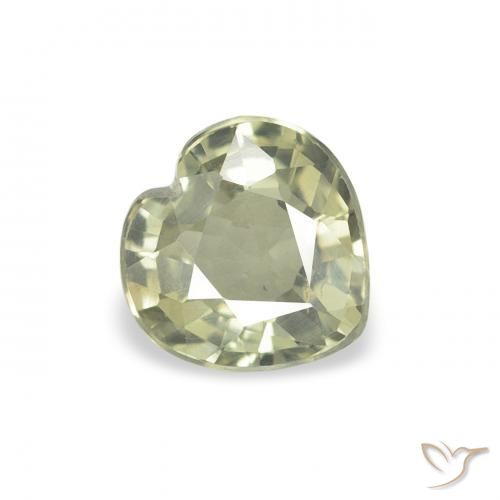 0.70 ct Green Sapphire Stone, Natural Sapphire in Heart Facet Shape for Sale