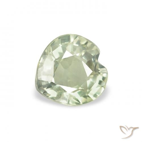 0.65ct Natural Light Green Sapphire, Heart, VVS-VS