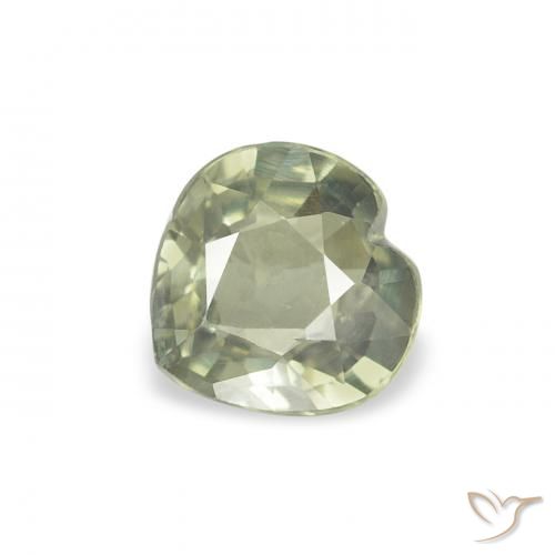 0.55ct Natural Grayish Green Sapphire, Heart, VVS-VS