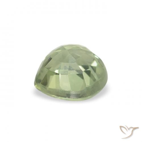 Sapphire Gemstone in 5 x 5 mm (calibrated) Size for Sale, Sapphire Stone in Very Light Sage Green Color