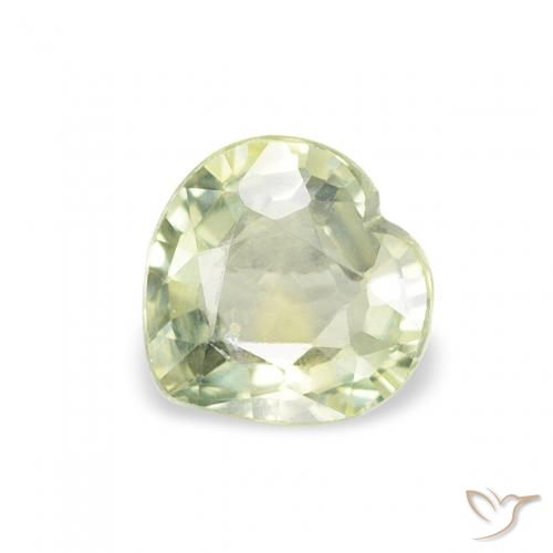 0.65ct Natural Olive Green Sapphire, Heart, VS, Photo A