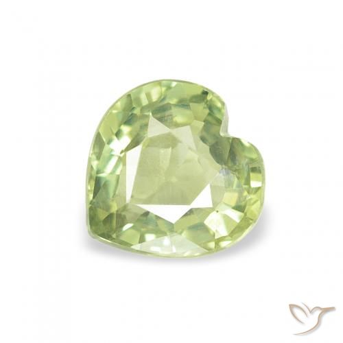 0.69ct Natural Light Green Sapphire, Heart, VS