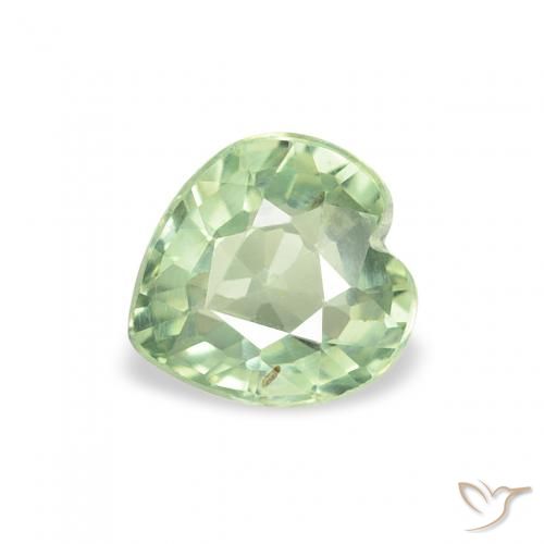 0.67ct Natural Light Sage Green Sapphire, Heart, VS, Photo A