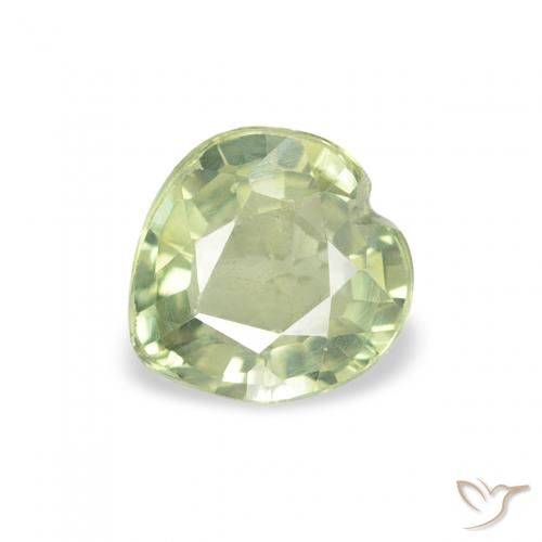 0.62ct Natural Yellowish Green Sapphire, Heart, VS