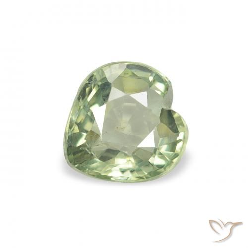 0.64ct Natural Light Forest Green Sapphire, Heart, VS