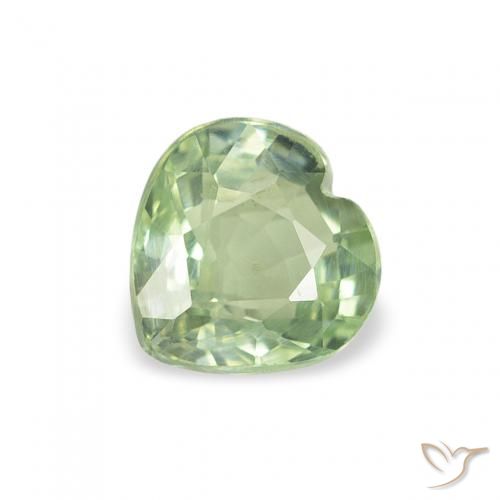 0.66ct Natural Light Green Sapphire, Heart, VS
