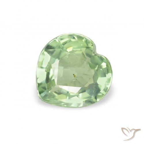 0.61ct Natural Warm Green Sapphire, Heart, VS
