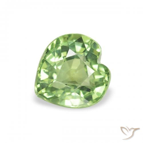 0.64ct Natural Warm Green Sapphire, Heart, VS