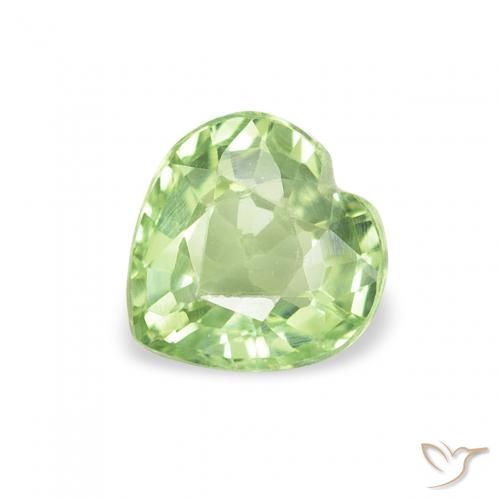 0.71ct Natural Warm Green Sapphire, Heart, VS