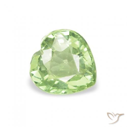 0.71 ct Green Sapphire Stone, Natural Sapphire in Heart Facet Shape for Sale